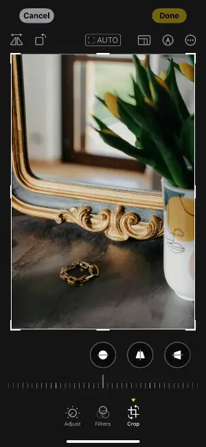 Cropping a photo on iOS Step 2
